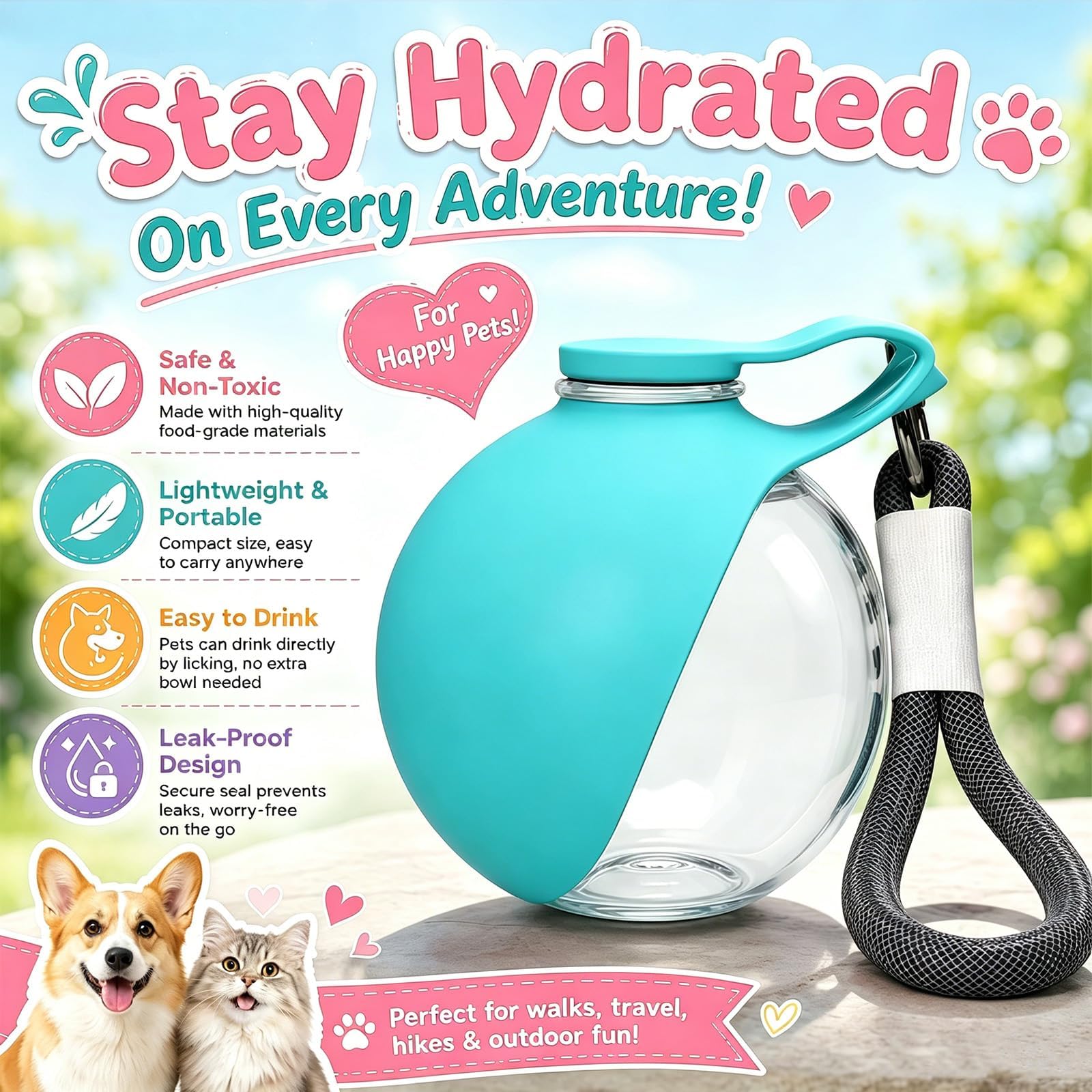 New 2026 2 in 1 Portable Dog W - Pet Supplies Dog Food recension och pris